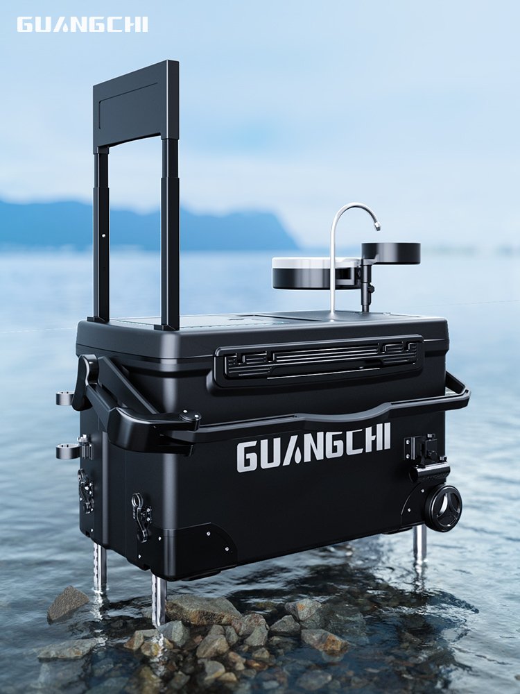 A new 2023 multi-purpose fishing tank, free of charge, with wheeled super light fishing gear and a stand